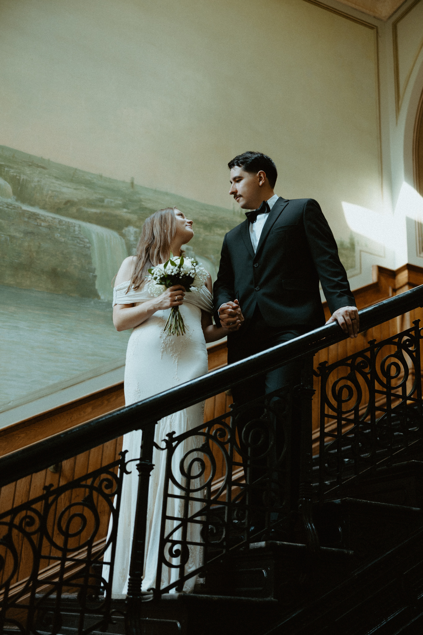 Sean and Jenna during their intimate elopement at the Old Courthouse Museum in Sioux Falls, South Dakota